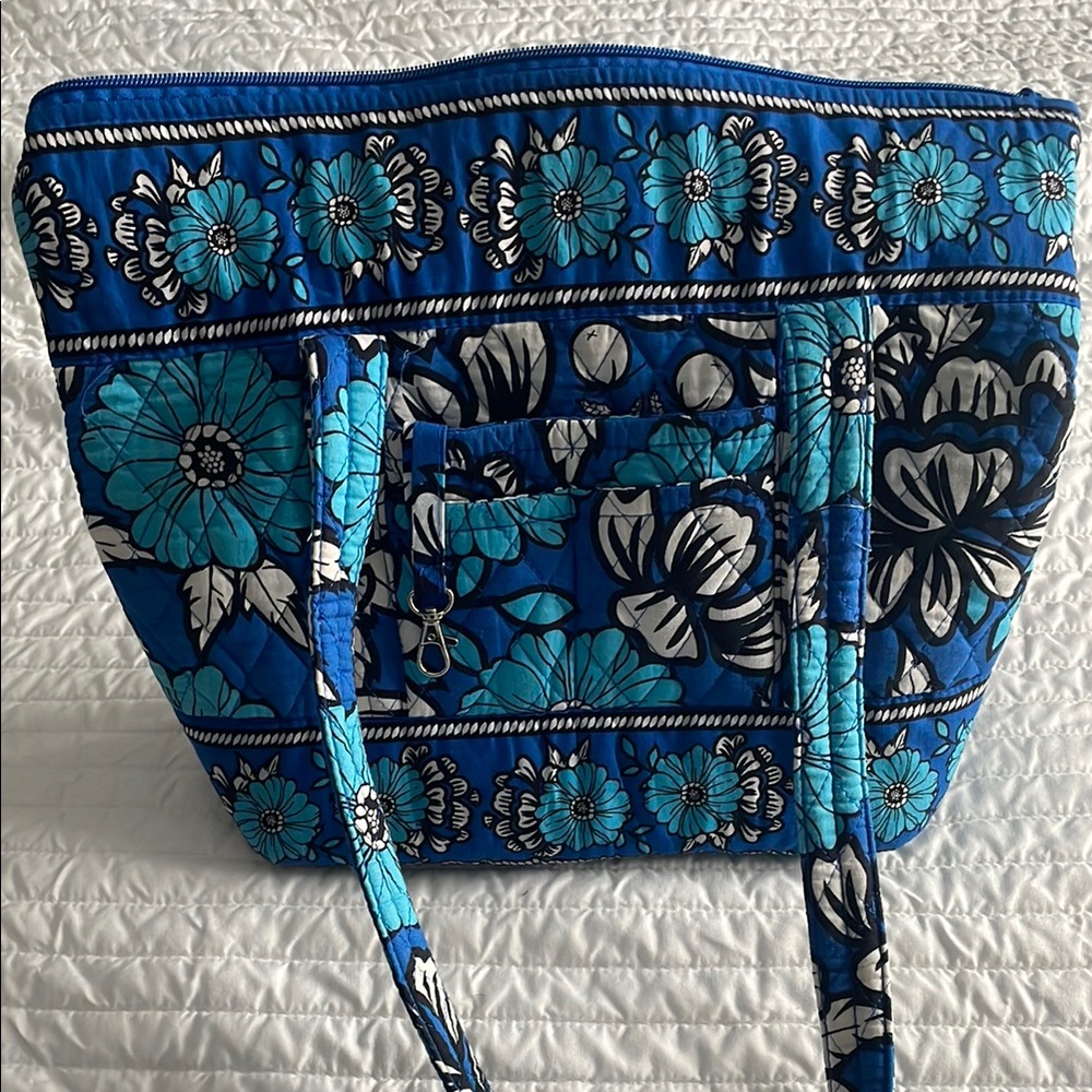 Floral Blue Tote Bag